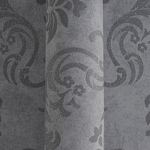 A.S. Création Vliestapete Memory Tapete neo barock glamourös klassisch 10,05 m x 0,53 m grau metallic schwarz Made in Germany 953723 95372-3