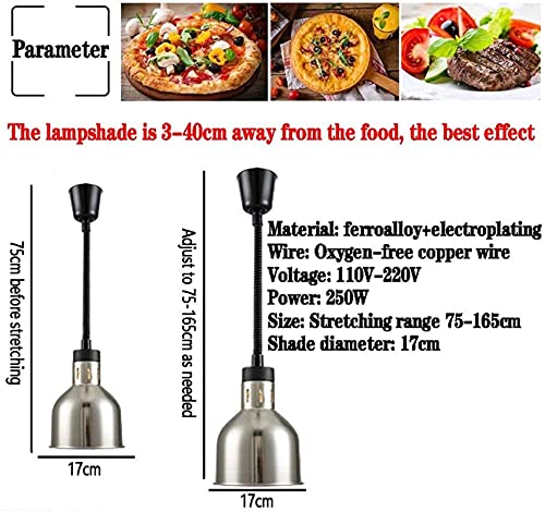 Voedselverwarmer Lamp Voedselverwarmer Met Lamp En Schakelaar Voor Thuis, Vrijstaande Commerciële Voedselverwarmers In… - Afbeelding 7