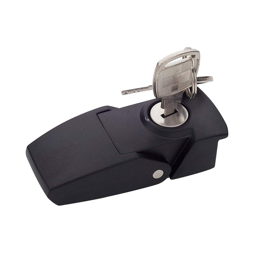 MroMax Electric Cabinet Hasp Lock 76mm /2.99" Long Zinc Alloy Chrome Finish w Keys DKS black 1pcs