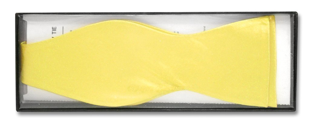 Biagio SELF TIE Bow Tie Solid YELLOW Color Men's BowTie