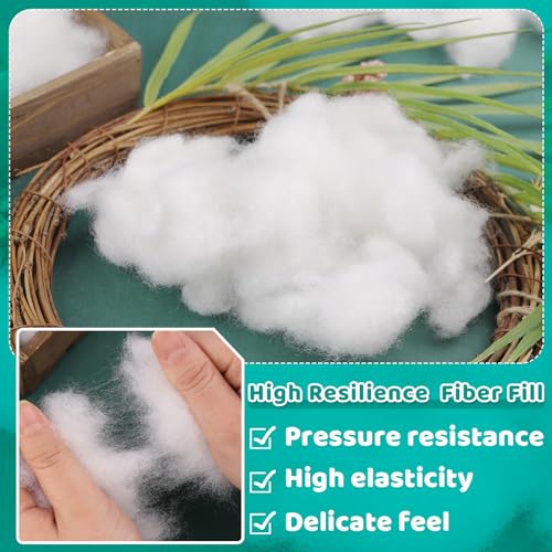 Image of LOKUNN 31.7oz /900g Polyester Fiber Fill, (2.12oz~3.97lb) Stuffing Pillow Filling Stuffing Cushion Filling, Batting High Resilience Fill Fiber for Stuffed Animals /DIY Crafts (White)