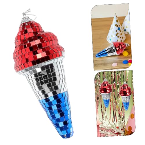 Bola espejada colgante con forma de helado única BESPORTBLE para decoración de escenarios, bares KTV y fiestas miniatura 7