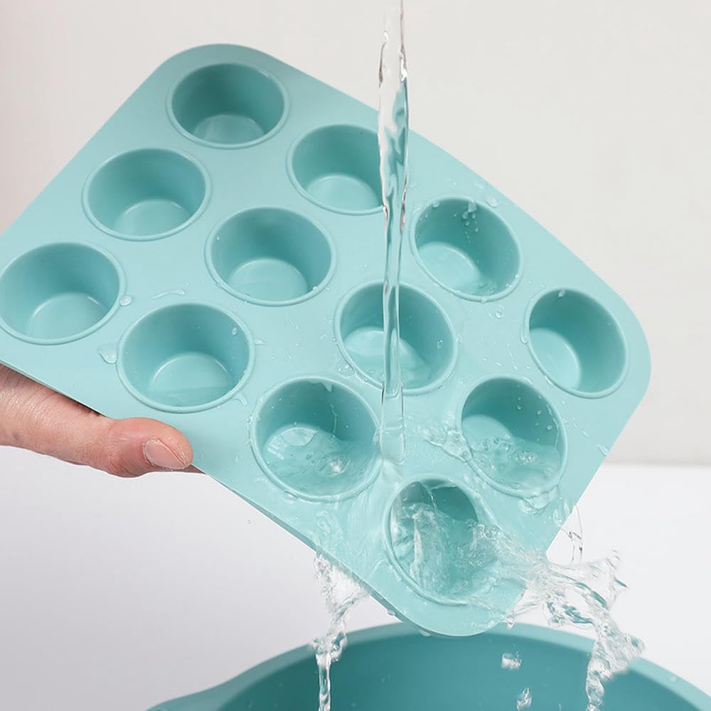 NYSDM - Juego de 30 Utensilios antiadherentes de Silicona para Hornear, Incluye Molde para Hornear, Molde para Pasteles, Molde para donas, Molde para Muffins y 24 moldes de Silicona para Cupcakes