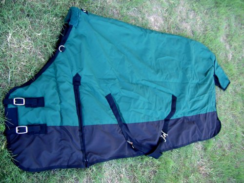 78 800D Turnout Waterproof Winter Horse Blanket Rug Heavy Weight Green 5902