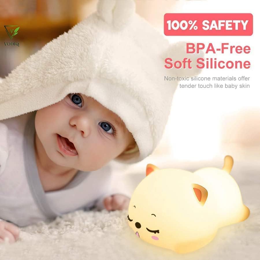 Image of Night Lamp For Bedroom, Cute Lamp, Kids, Birthday Gift, Valentine Gift Girlfriend, Rechargeable, Bpa-Free - Silicone Cloud (Rabbit Lampled, White)