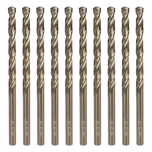 Image of COMOWARE 3 /16 inch Drill Bit Set, M35 Cobalt HSS Drill Bits, Jobber Length, Straight Shank, Twist Metal Drills bit Set for Steel, Stainless Steel, Iron, Hard Metal /Wood /Plastic (10pcs)