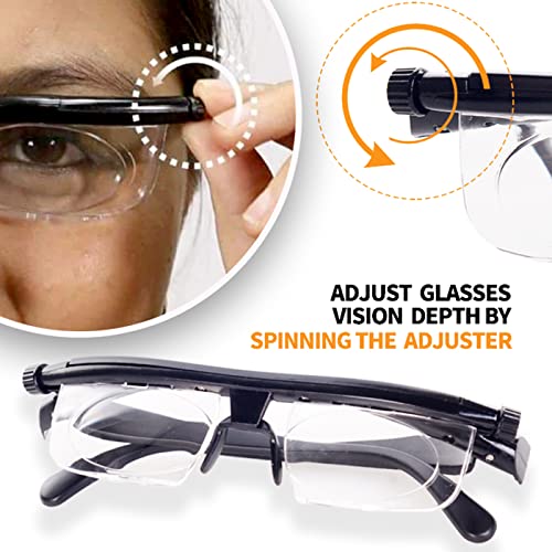 Adilaidun Adjustable Focus Glasses Adjustable Glasses Dial Vision Dial Adjustable Glasses Variable Focus For Reading Distance Vision Unisex Myopia Glasses For Seniors #TOP2