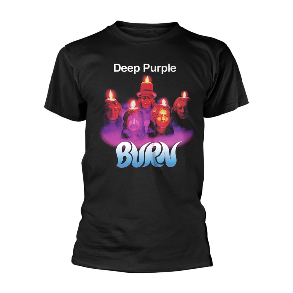 Plastic Head Unisex Black Deep Purple Burn Band Logo T Shirt L