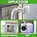 Dryer Vent Kit Through Wall with Hose/Duct Connector/Plate,4 Inch Stainless Steel Dryer Vent Hose Connector Wall Ducting Kit for Bathroom Exhaust Fans AC Ventilation,Ceiling Washer Air Circulation