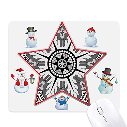 Tapis de souris Bonhomme de Neige de style arabe noir et blanc pour bureau