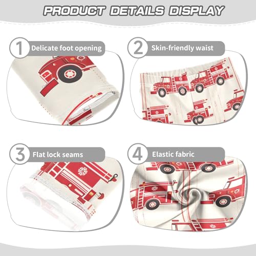 Red Fire Truck Girls Leggings Soft Stretch Workout Yoga Dance Pants for Kids Casual Tights3