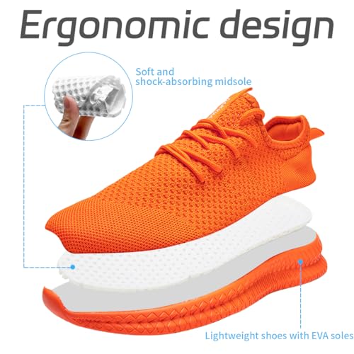 Image of Men Non-Slip Work Shoes Tennis Gym Sneakers Breathable Slip Resistant Lightweight and Comfortable for All-Day Wear Sports and Walking