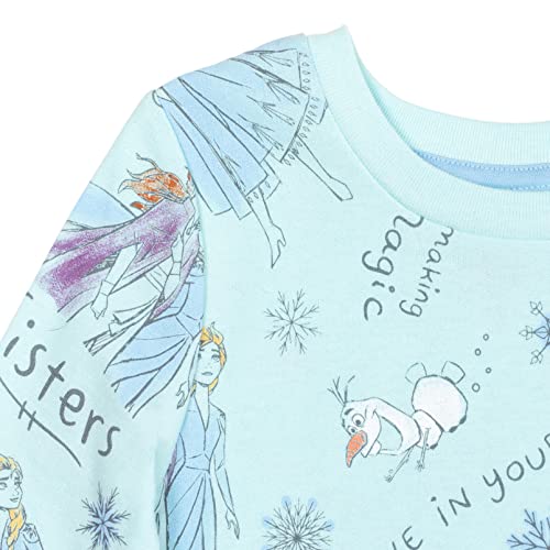 Disney Frozen Elsa Princess Anna Olaf Little Girls Sweatshirt Blue 7-8 #TOP3