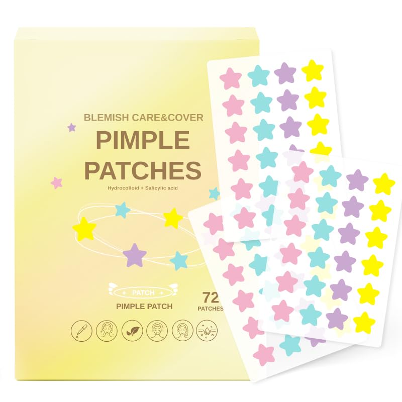Pimple Patch for Face Hydrocolloid Acne Patches for Covering Zits and Blemishes Salicylic Acid Spot Stickers Cute Star Shape