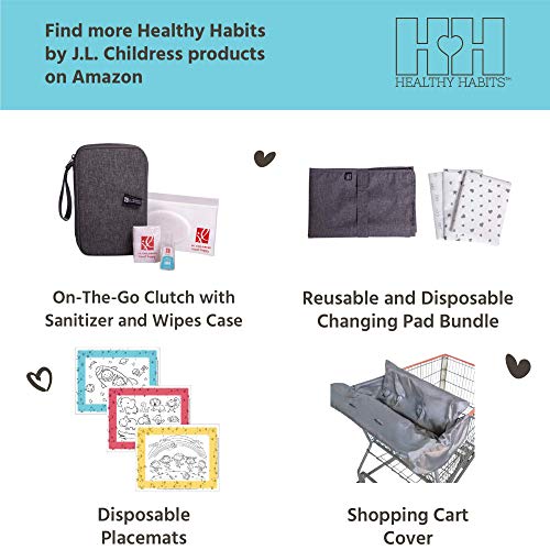 Image of J.L. Childress Healthy Habits by Disposable Restaurant High Chair Cover Individually Wrapped for Travel Convenience, Stars /Hearts /Arrows (Pack of 2)