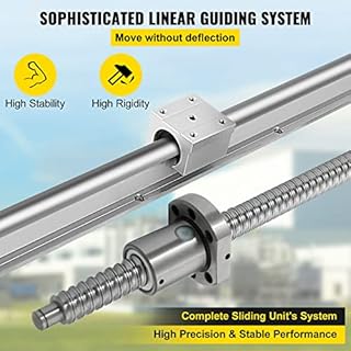 VEVOR Linear Rail, Ballscrew x 3, RM1605-350mm 650mm 1050mm x 2 Linear Rail Support, 12 CNC Kit Linear Shaft Optical Axis