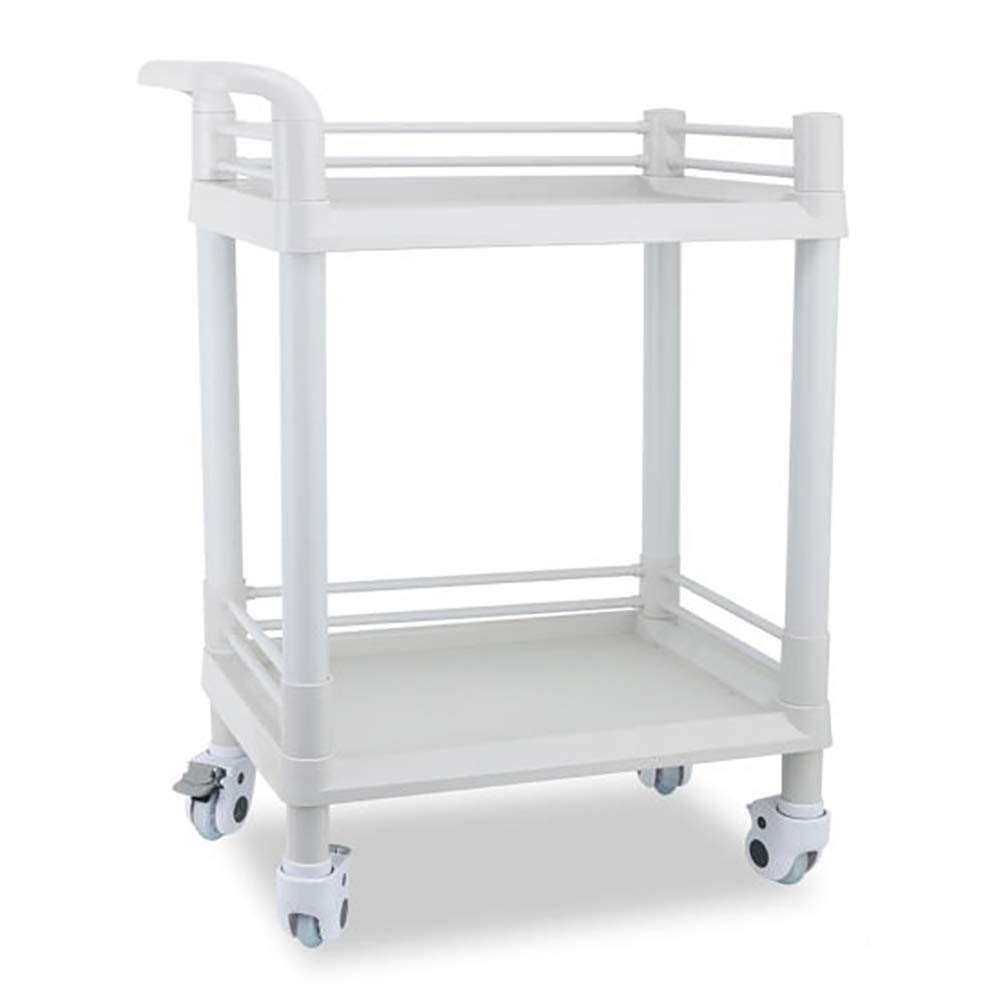 Desserte de rangement avec 4 roues silencieuses et freins chariot blanc S