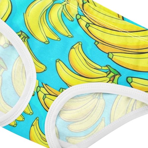 Toddler Girls Underwear 2t Cotton Panties for Girl Cartoon Briefs Underpants Yellow Bananas Turquoise4