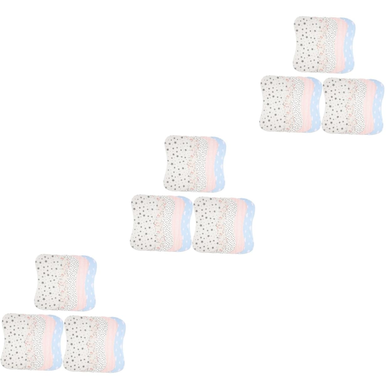 15piezas Paños De Eructo De Algodón Para Bebés Toallas Absorbentes De Saliva y Baberos Unisex Diseño Rayas y Estampados Lavables y Suaves Para Piel Delicada