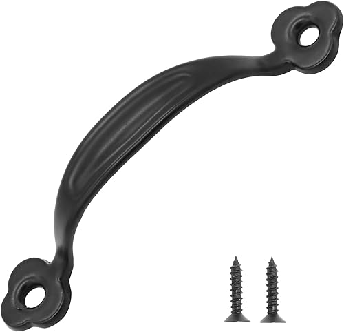 Piutouyar 12 manijas rústicas para puerta de granero, manija de puerta de 2.6 pulgadas de agujero a agujero, manija de puerta de metal, manija de