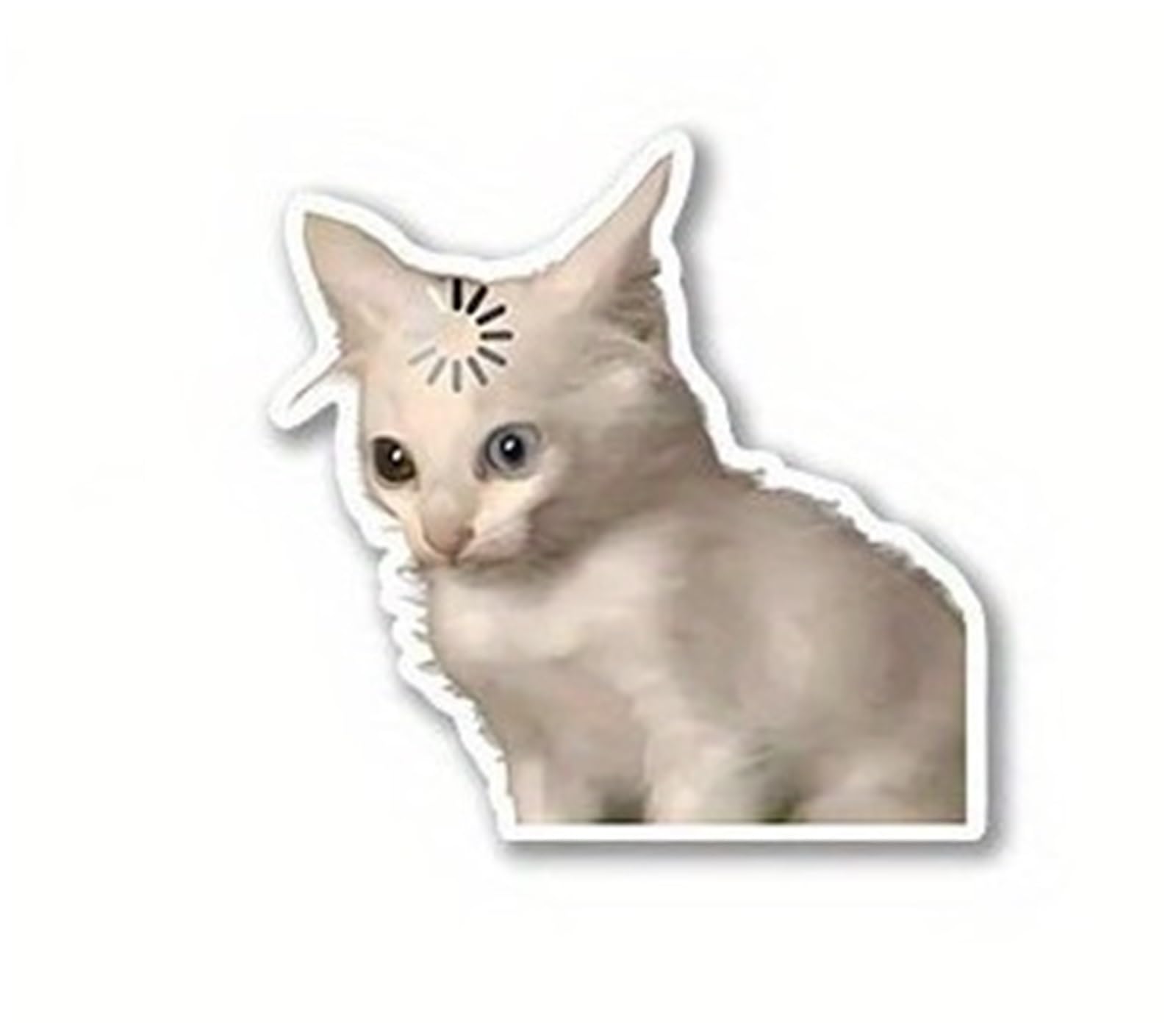 HAfgDJ Cute Kitten Sticker, Cat Face Paw Prints Pattern, Self-Adhesive Decal for Cars, Motorcycles, Helmets Laptops