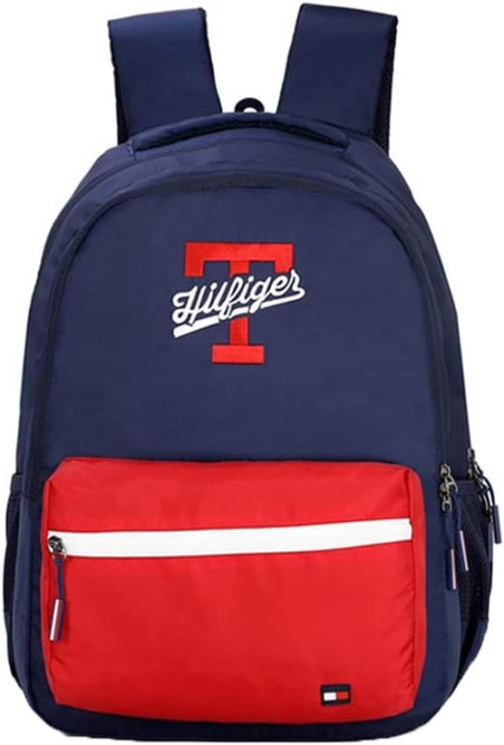 Tommy Hilfiger Jadon Unisex Polyester 15 Inch Laptop Backpack Navy+Red