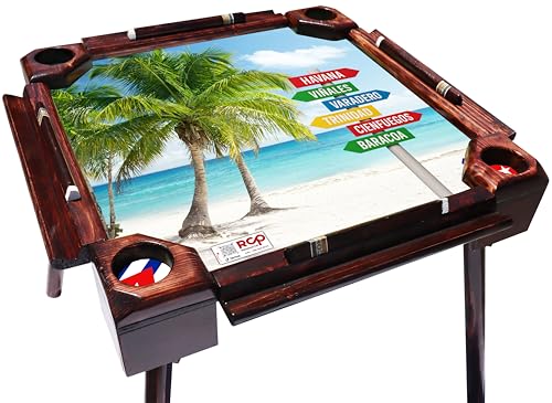 Mesa Domino con Diseño de Playa Cubana Plegable y Colorida miniatura 2
