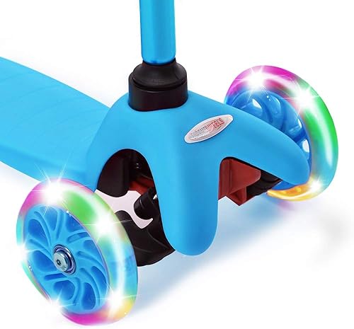 Miniatura 3 de ChromeWheels Scooter para niños, scooter de lujo de 3 ruedas para niños pequeños, 4 deslizadores de altura ajustable con scooters, inclinado para