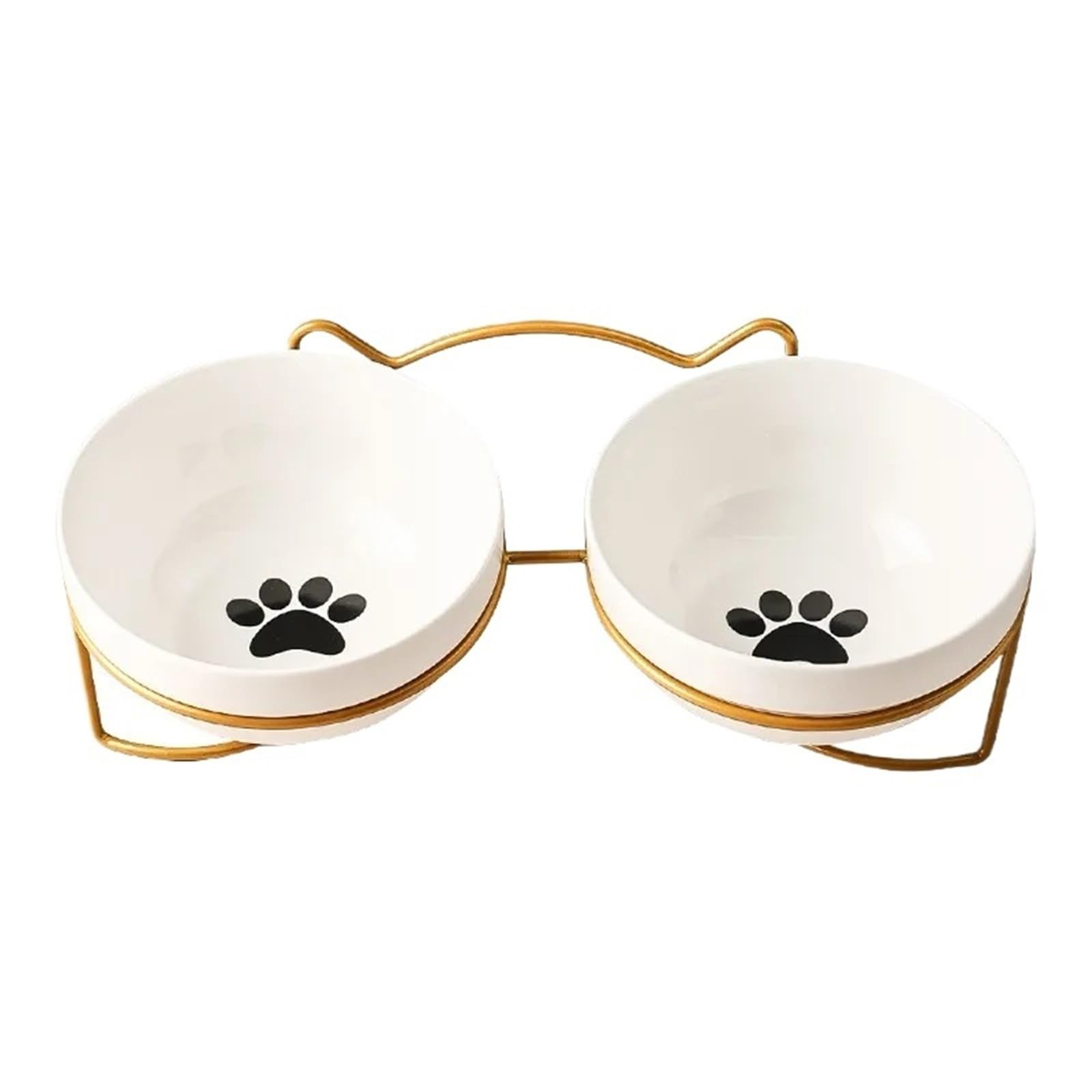 Compatible con Cuenco de cerámica for Mascotas con Soporte, comedero Elevado de 500ML for Cachorros y Gatitos(Stand Double A)