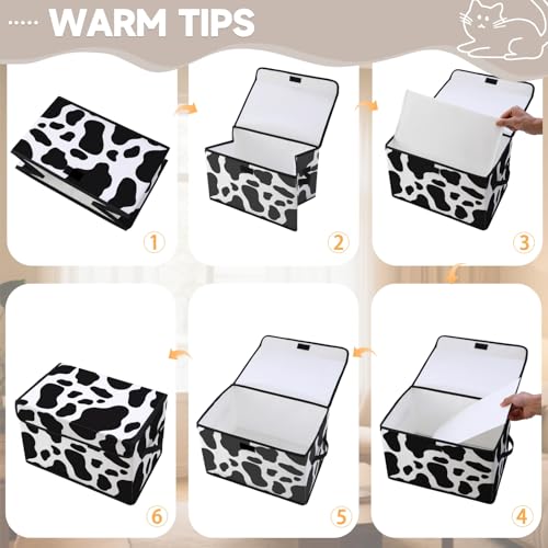Image of Stackable Storage Bins with Lids,Closet Organizers Fabric Box for Home and Office,Blanket Clothes Organizers,Under Bed Storage Containers 3 Pack
