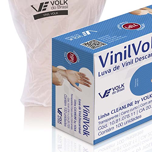 Volk Luva Vinil Tam M Sem Po C/100Un