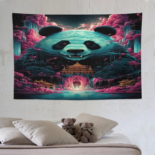 Panda Tapisserie Murale Effet Relief 3D Grand Tissu Suspendu Déco Chambre Tendance