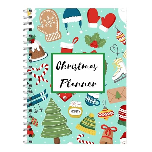 Planificador de Navidad, cuaderno planificador de Navidad, planificador de temporada de vacaciones con impresión Vista, divertido planificador de Navidad, organizador de vacaciones, rastreador de