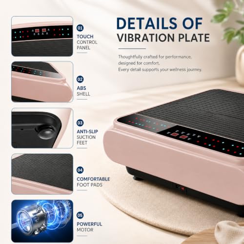 Image of Natini Vibration Plate Exercise Machine - Power Vibrating Plate for Lymphatic Drainage,Whole Body Workout Machine for Women Weight Loss Home Fitness,
