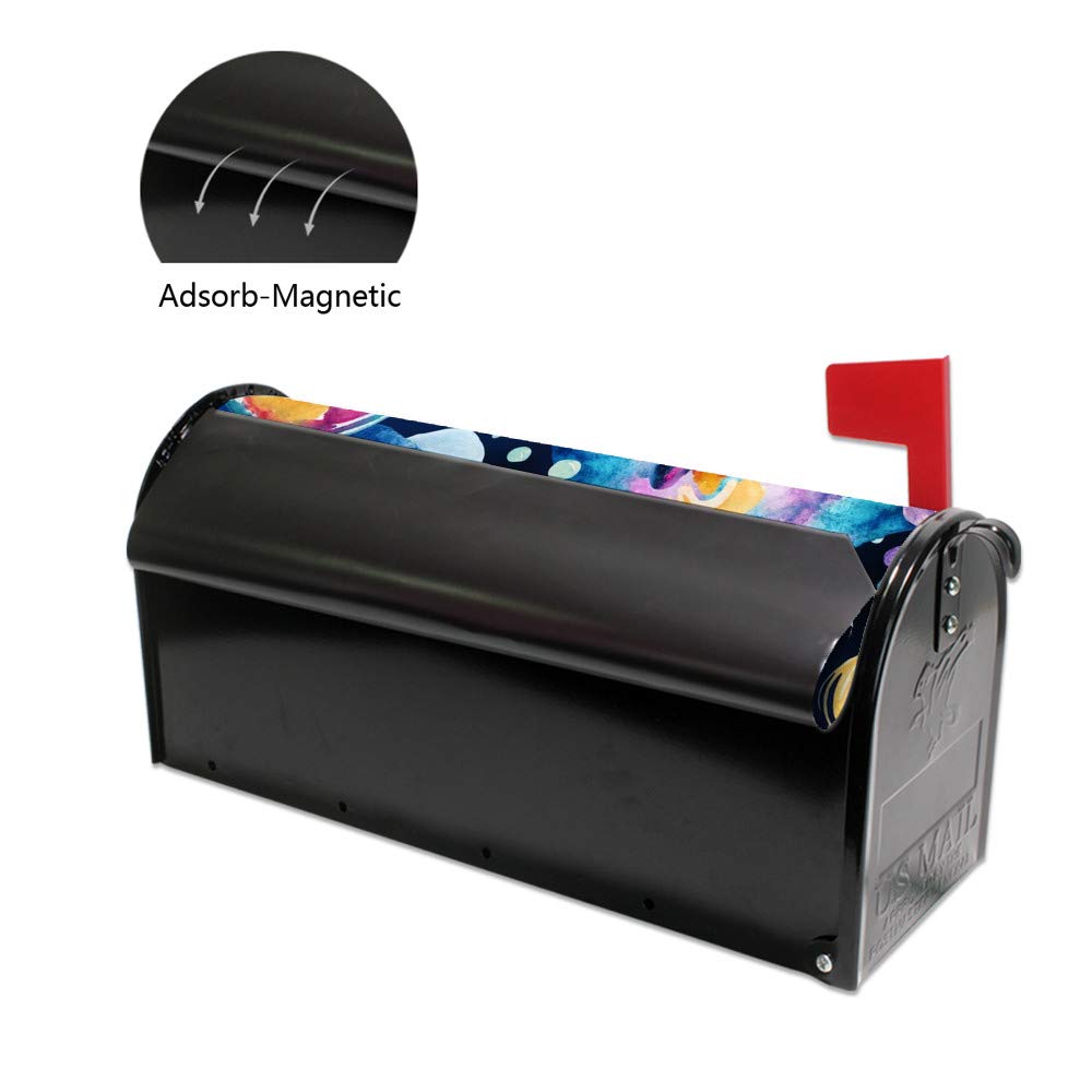 Mailbox Cover Magnetic Wraps Post Letter Box Cover ?Fairy Tale Magic Bottle Fireflies Watercolor Blue Fantasy Standard Size 21×18 Inch