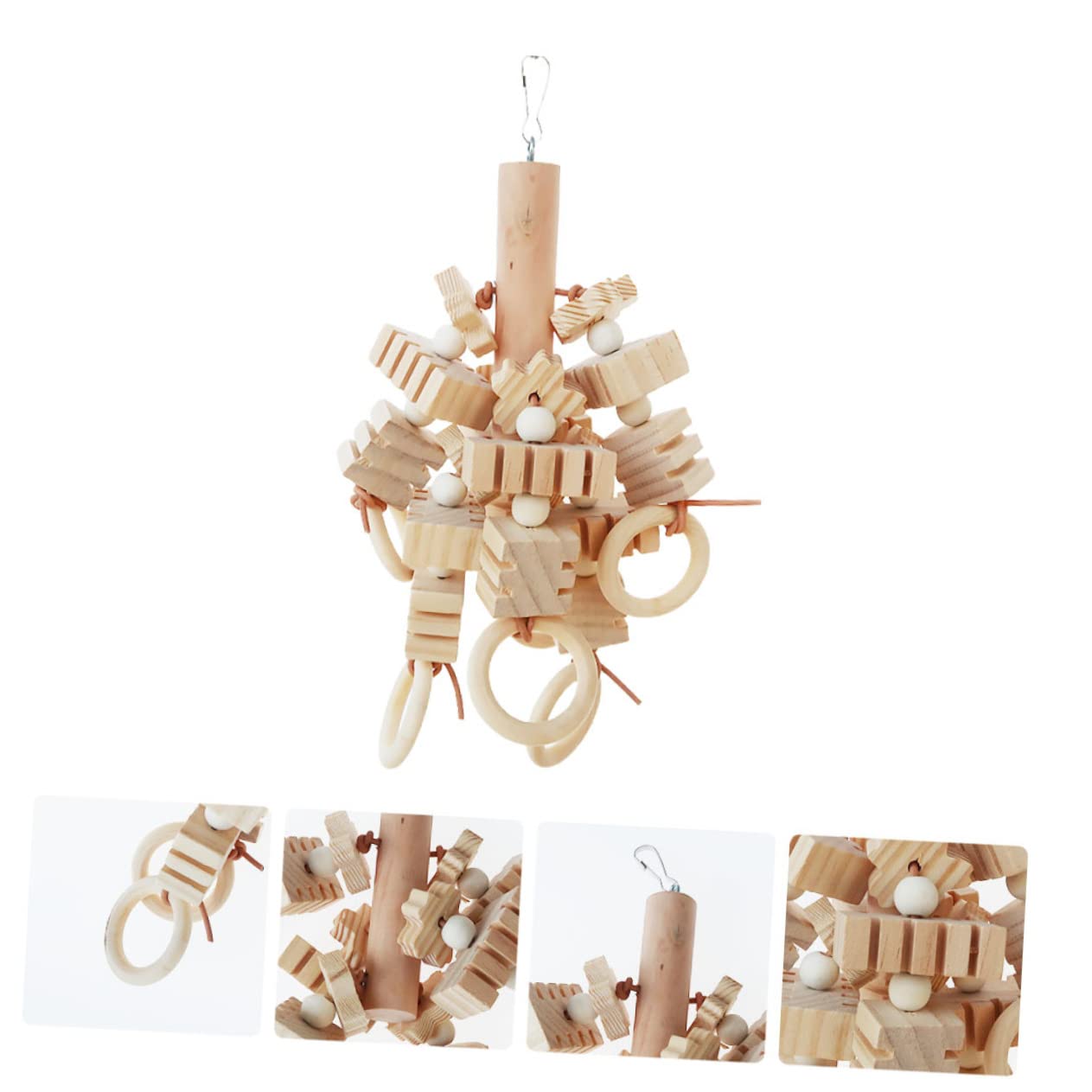Toddmomy 2piezas Juguete De Madera para Pájaros Colgante De Masticar y Moler Juguete De Entretenimiento para Periquitos y Cacatúas para Jaulas De Aves y Actividades De Roer