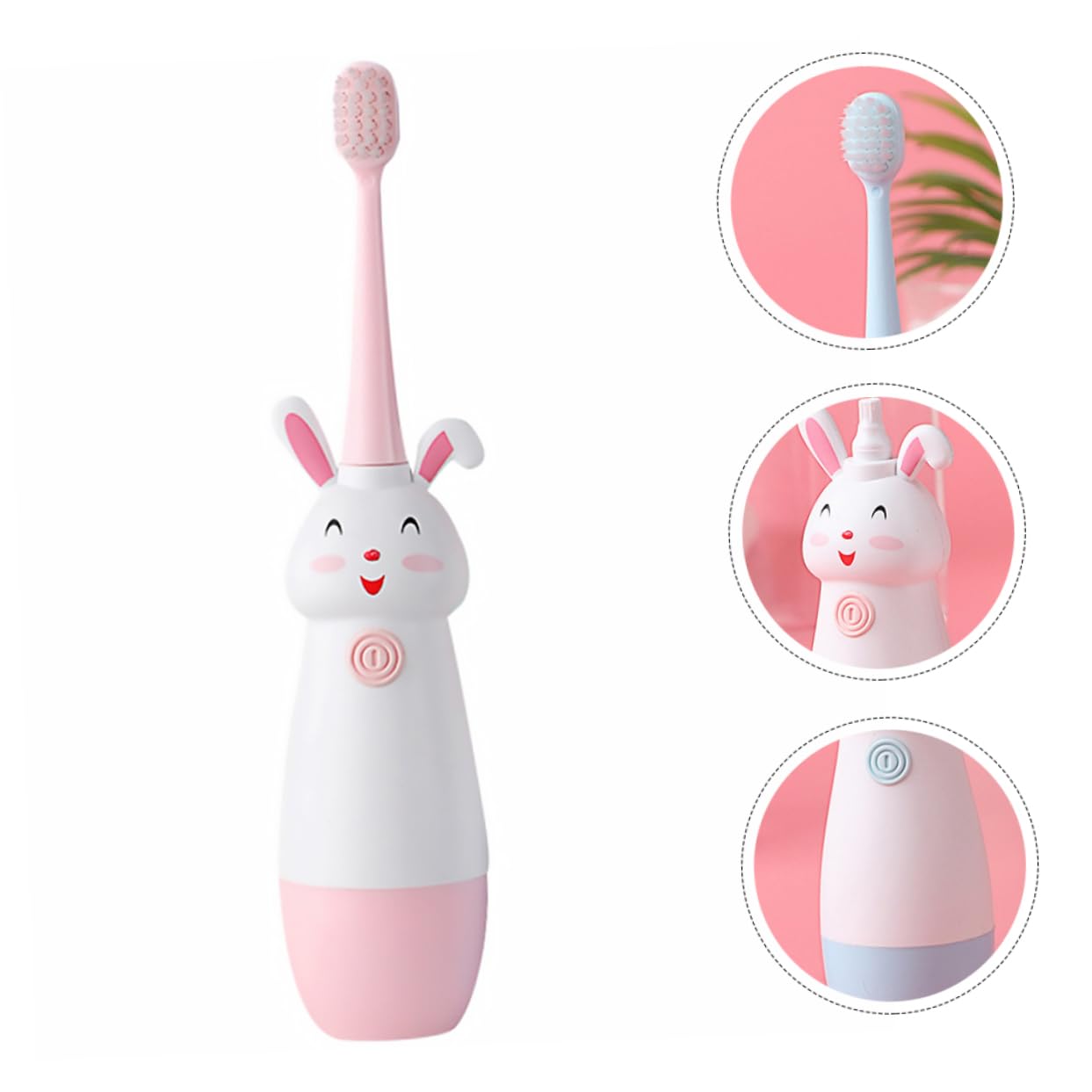 PACKOVE 3sets Spazzolino Elettrico Sonic Per Ragazza Ragazza Design Cartoon Ricaricabile Usb Facile Usare e Portatile Residui Per Viaggi e Uso Rosa