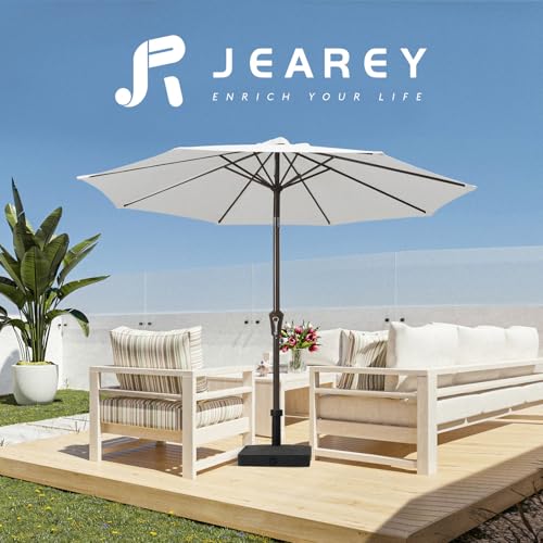 Image of JEAREY 10FT Outdoor Patio Umbrella, Market Umbrella, White