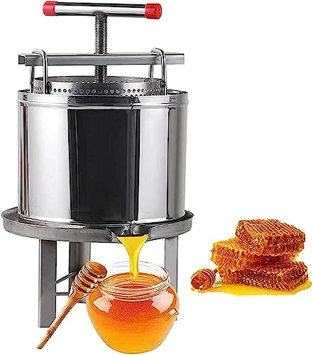 HACSYP Pressoir a Fruit Presse à vin, extracteur de Miel Manuel en Acier Inoxydable Polyvalent, Presse à Miel avec poignée en Forme de T, for diverses extractions de jus de Fruits