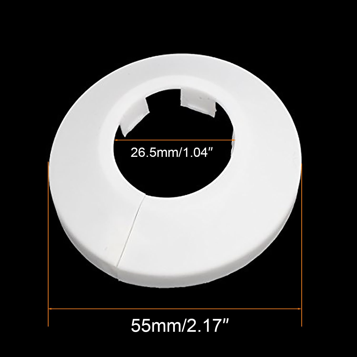 TOP-VIGOR 4pcs 26.5mm Pipe Cover Decoration, Click-in PP Plastic Escutcheon Pipe Collar for Water Pipe Drain Line - Image 2