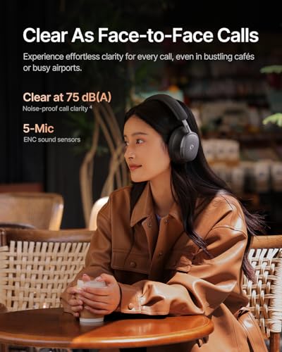 undefined Baseus Inspire XH1 Adaptive Active Noise Cancelling Headphones, Sound by Bose, Dolby Audio, Premium Real-Time Adaptive ANC, Adaptive Tuning Rich Sound, Hi-Res Audio, 100H Playtime - Cosmic Black の商品画像 5