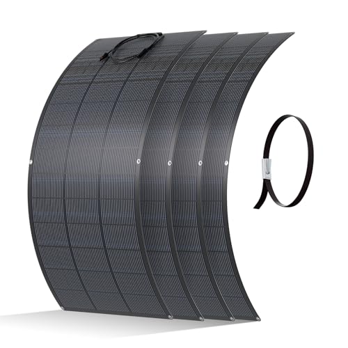 ECO-WORTHY 4 Stück Solarpanel Flexibel 200W ETFE 25% hohe Umwandlung 800W Flexible Solarmodule für Balkonkraftwerk Wohnmobil Boot Dach Camping unebene Flächen