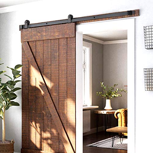6.6ft Single Barn Door Hardware Kit, Dedoot Heavy Duty Sliding Door Rail, Fit 36"-40" Wide Door Panel, Smoothly and Quietly, Easy to Install (T Shape) - Thumbnail 7