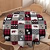 Retro Rustic Tablecloth Rustic Cabin Brown Bear Vintage Nature Wildlife Retro Farmhouse Table Cover for Holiday Farmhouse Kitchen Dinning Outdoor Indoor Round 36x36in