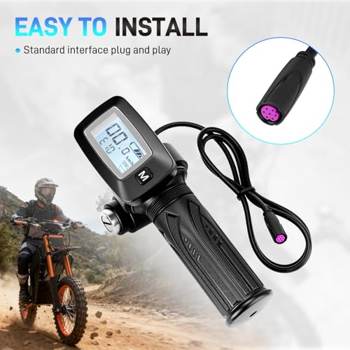 Image of New Ebike Throttle Integrated Display with M Button Compatible with Tuttio Soleil 01 Electric Dirt Bike Note: The New One Is Not Compatible with the One Without M and Cannot Be Used Interchangeably