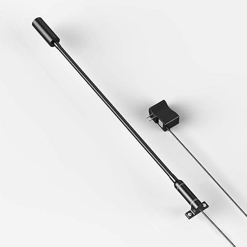 Miniatura 8 de Luz de lectura montada en la pared Interruptor táctil regulable LED 3W blanco cálido 3000K adaptador de CA (negro)