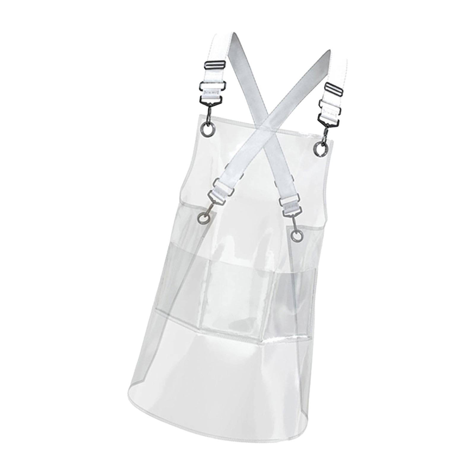 Delantal de Cocina Impermeable con Bolsillos para Limpiar Manos Ajuste en Cintura Y Tiras Largas Adecuado para Chef Camarero Barbero Tienda Ba