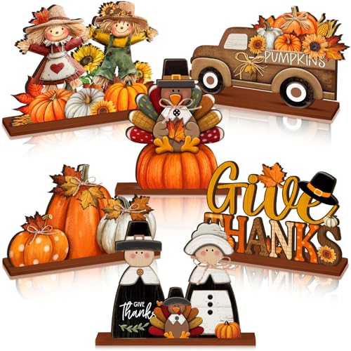 Yousoontic 6 Pcs Fall Decor for Home Fall Thanksgiving Table Decorations Centerpieces...