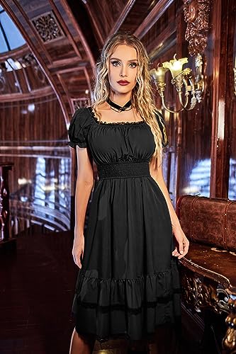 Image of Scarlet Darkness Women Goth Steampunk Pirate Corset Midi Dress