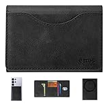 Instant Project Portafoglio Uomo Slim Personalizzabile, Portacarte RFID Magnetico Smartphone, Wallet con Incisione Laser Nome, Porta Tessere Compatto con Banconote (Nero, Classic Basic)